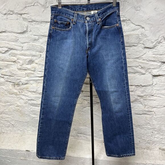 Vtg 90s y2k LEVIS 501 Jeans 28x30 Blue Button Fly Denim Pants Workwear 28 W 30 L - Picture 1 of 11